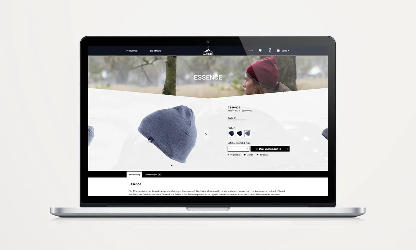 Altidude – Produktdetailseite