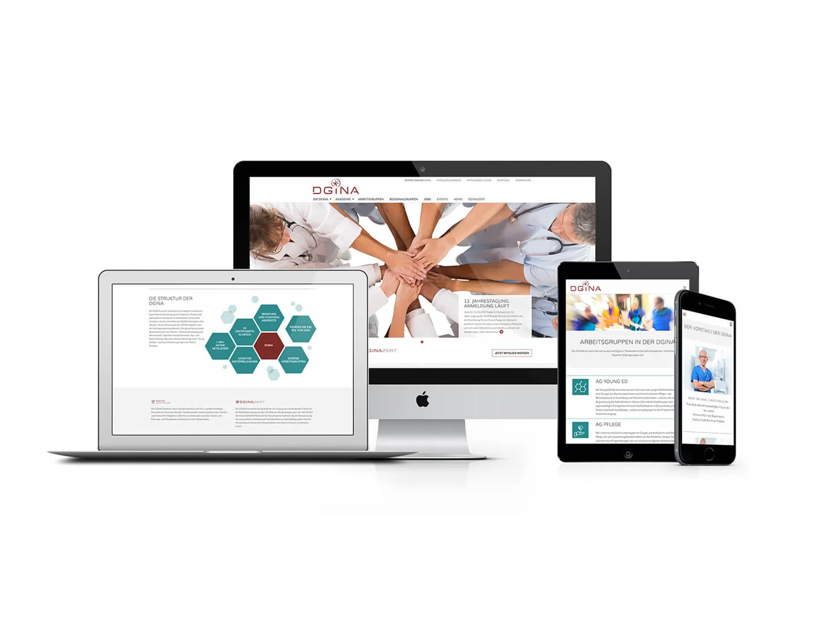 DGINA Onlineplattform responsive