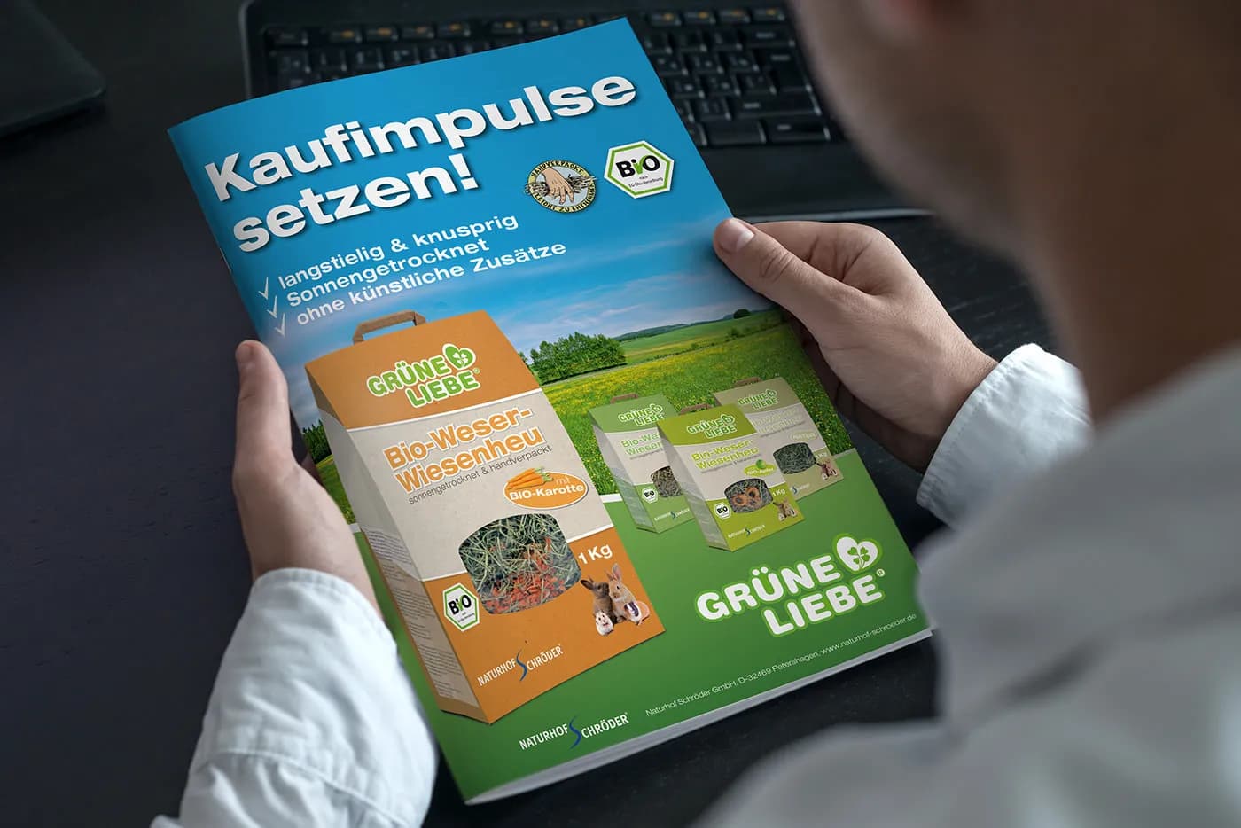 Grüne Liebe Marketing-Material