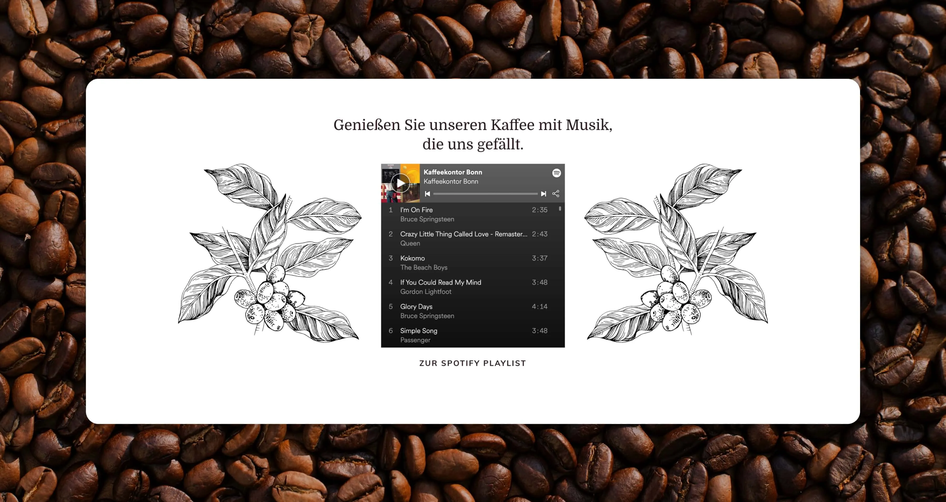 Kaffeekontor Bonn – Spotify Kaffeehaus-Musik Kampagne