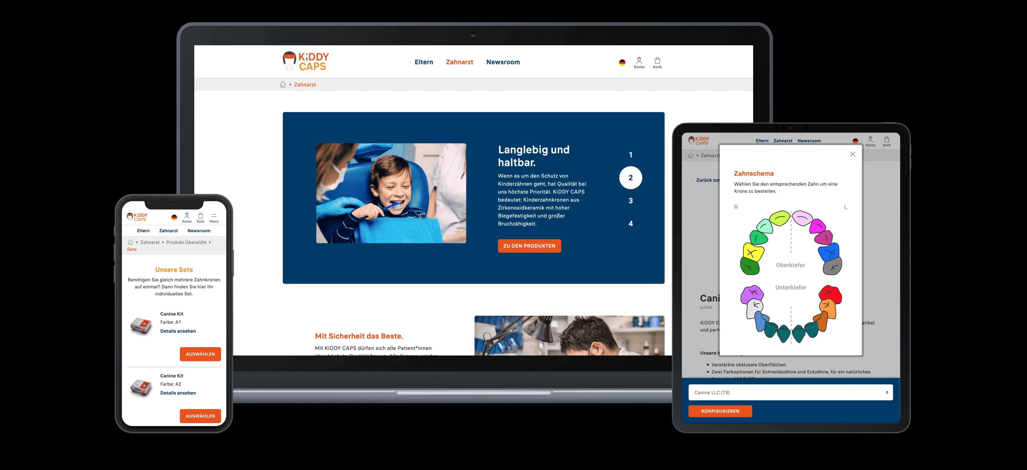 Kiddycaps responsive Darstellung