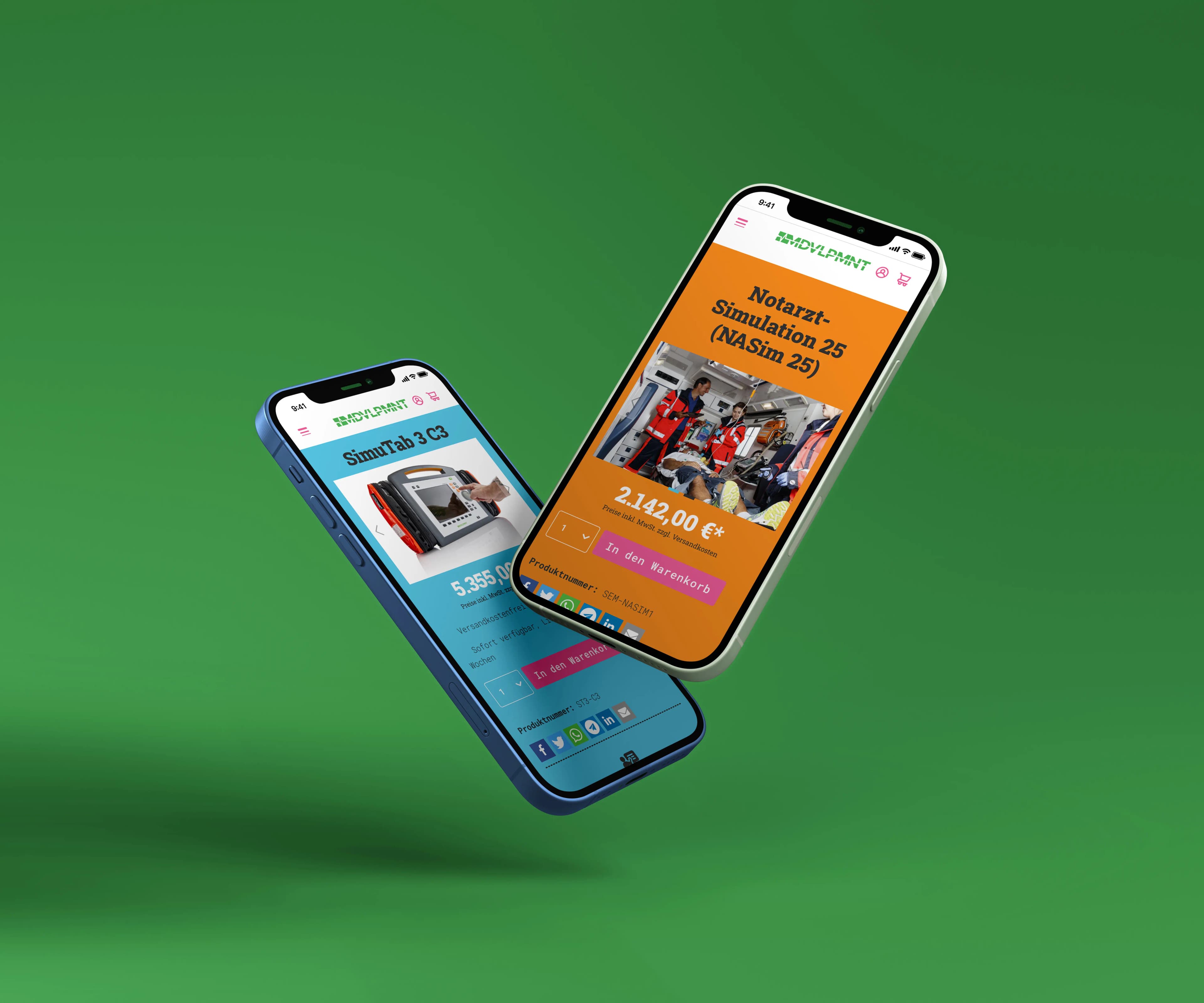 mdvlpmnt Mobile Ansicht auf dem iPhone