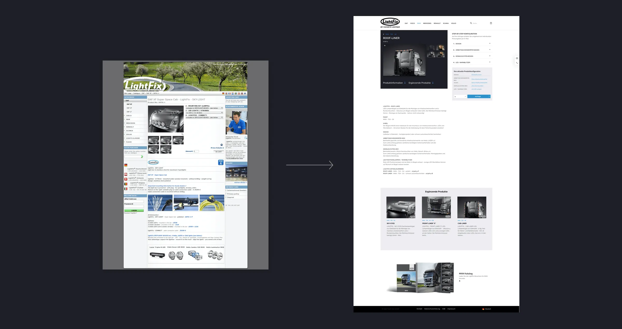 Truckline Vorher / Nachher Vergleich