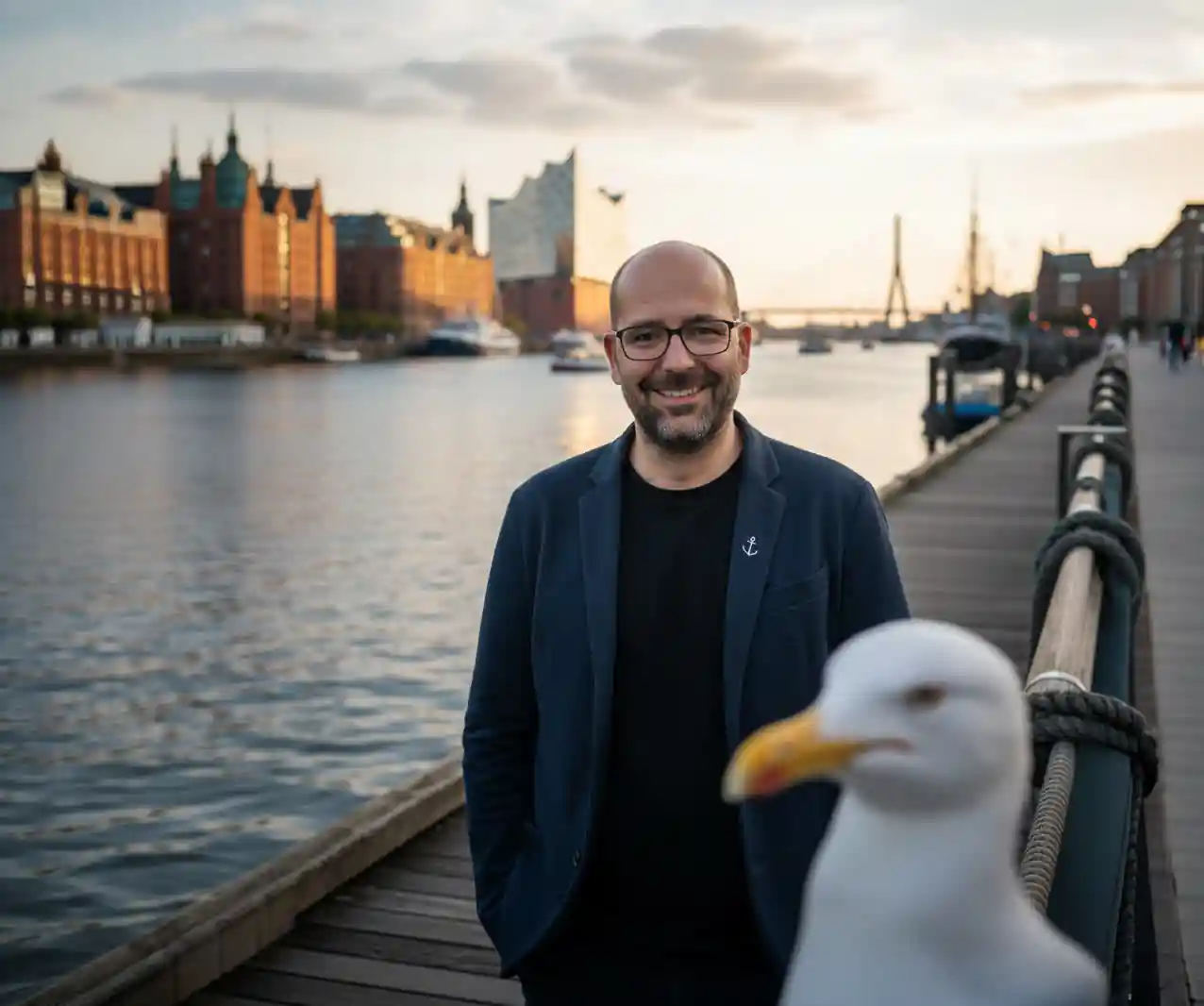 Henning Groß am Hamburger Hafen – Geschäftsführer E-Commerce Agentur Hamburg