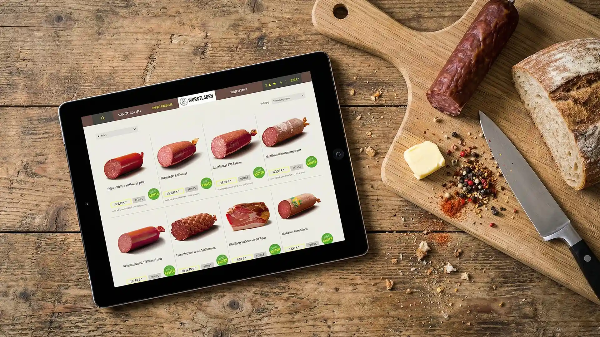 1884 goes Digital – wurstladen.de, Food